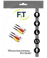 FTT16-007 3 rca αρσ. - 3 rca αρσ. επίχρυσο 5m