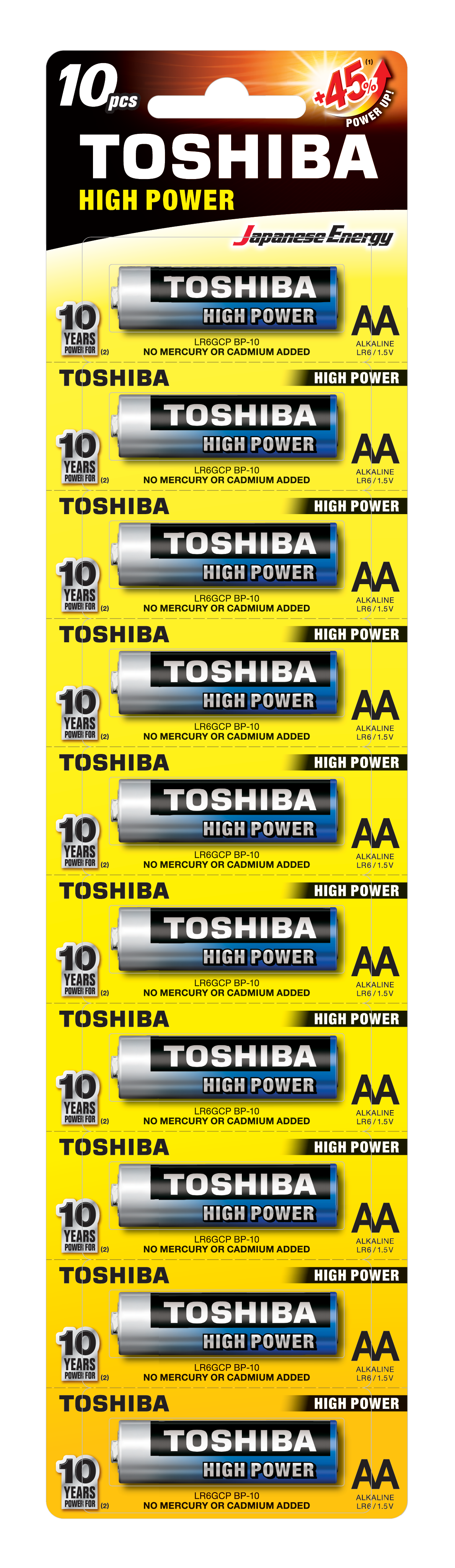 Toshiba High Power AA (blister 1x10 pcs) - LR6GCP BP-1X10