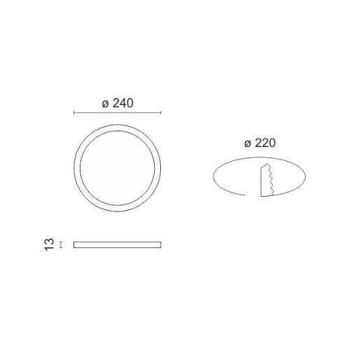 ΧΩΝΕΥΤΟ ΛΕΠΤΟ LED ΟΡΟΦΗΣ 24W 3000K