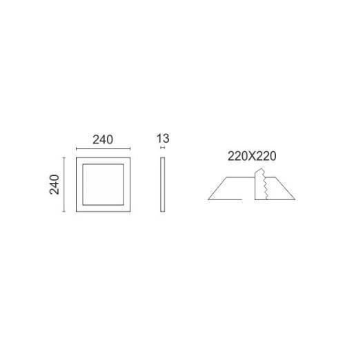 ΧΩΝΕΥΤΟ ΛΕΠΤΟ LED ΟΡΟΦΗΣ 24W 4000K