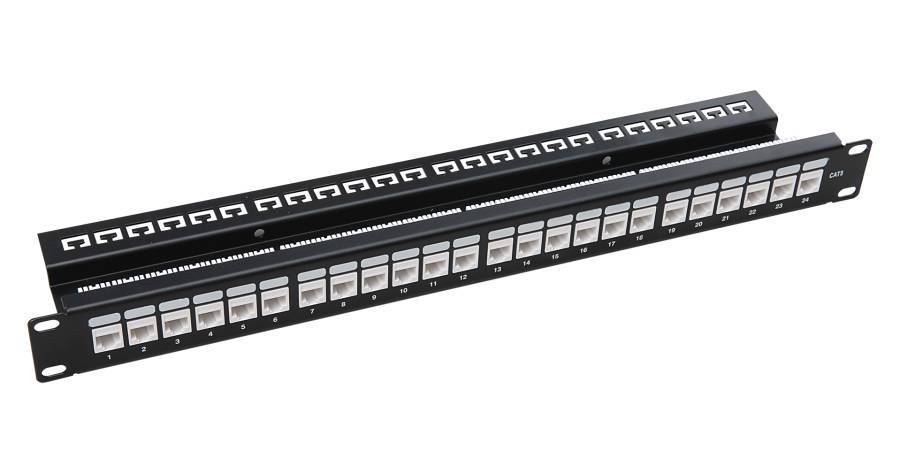 PATCH PANEL 19 24PORT Cat6 ΜΕ ΟΡΓΑΝΩΤΗ ΚΑΛΩΔΙΟΥ