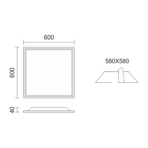 ΧΩΝΕΥΤO ΠΑΝΕΛ ΟΡΟΦΗΣ BACKLIT LED 40W 6000K