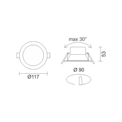 ΧΩΝΕΥΤΑ LED ΟΡΟΦΗΣ CCT ΠΕΡΙΣΤΡΕΦΟΜΕΝΑ 12W 3000K | 4000K | 6000K