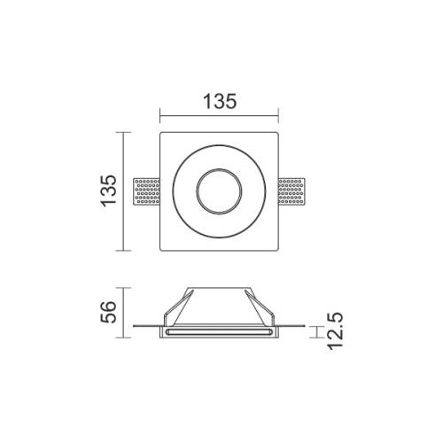 ΧΩΝΕΥΤΟ ΓΥΨΙΝΟ ΟΡΟΦΗΣ GU10 10W