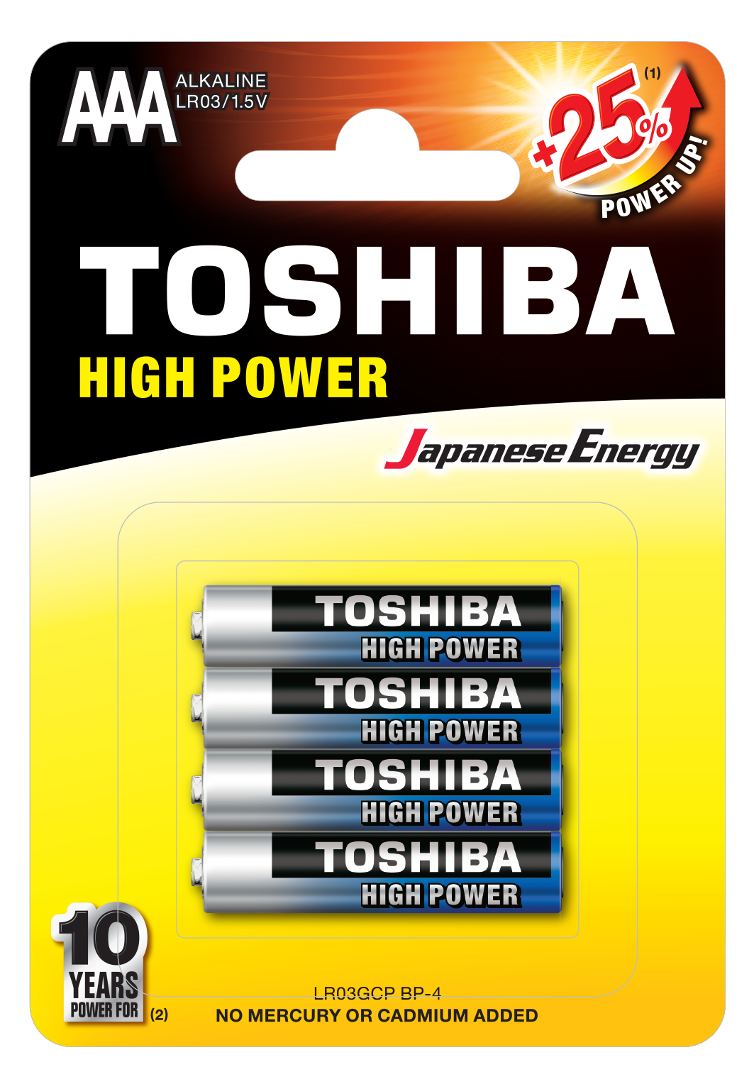 Toshiba High Power AAA (blister 4 pcs) - LR03GCP BP-4